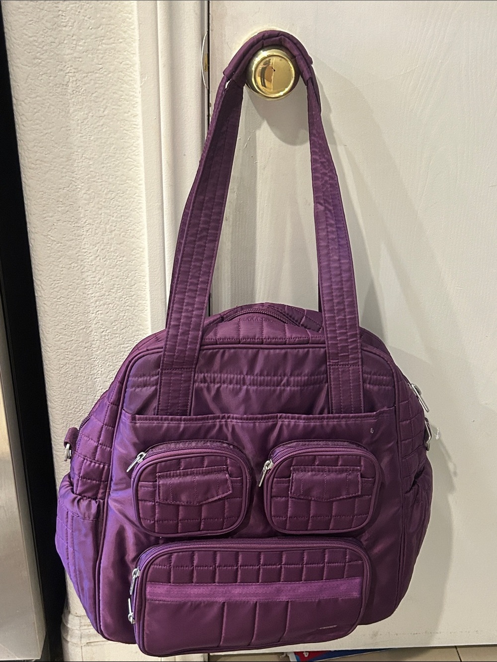 Lug Quilted Puddle Jumper bag plum/purple